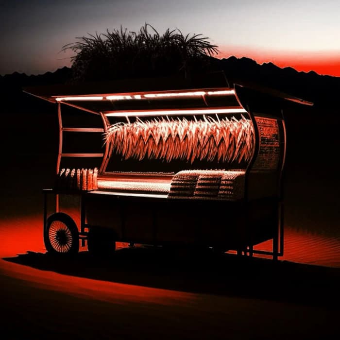 dessert stand sells corn at night